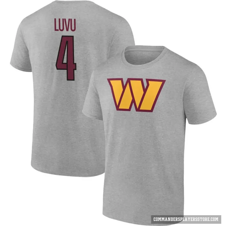 Youth ＃4 Frankie Luvu Washington Commanders Gray T-Shirt
