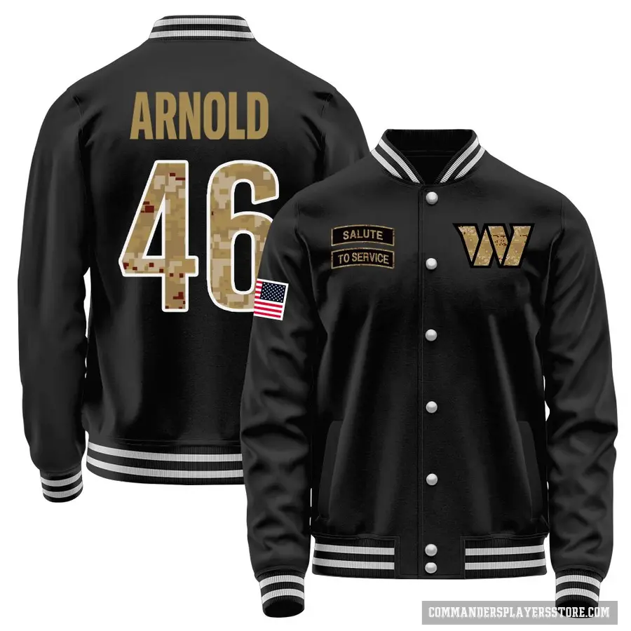 Youth ＃46 Kam Arnold Washington Commanders Black Salute to Service Sideline Performance Jacket