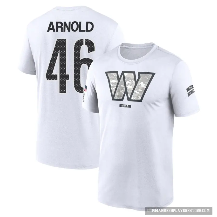 Youth ＃46 Kam Arnold Washington Commanders White 2024 Salute to Service Performance T-Shirt