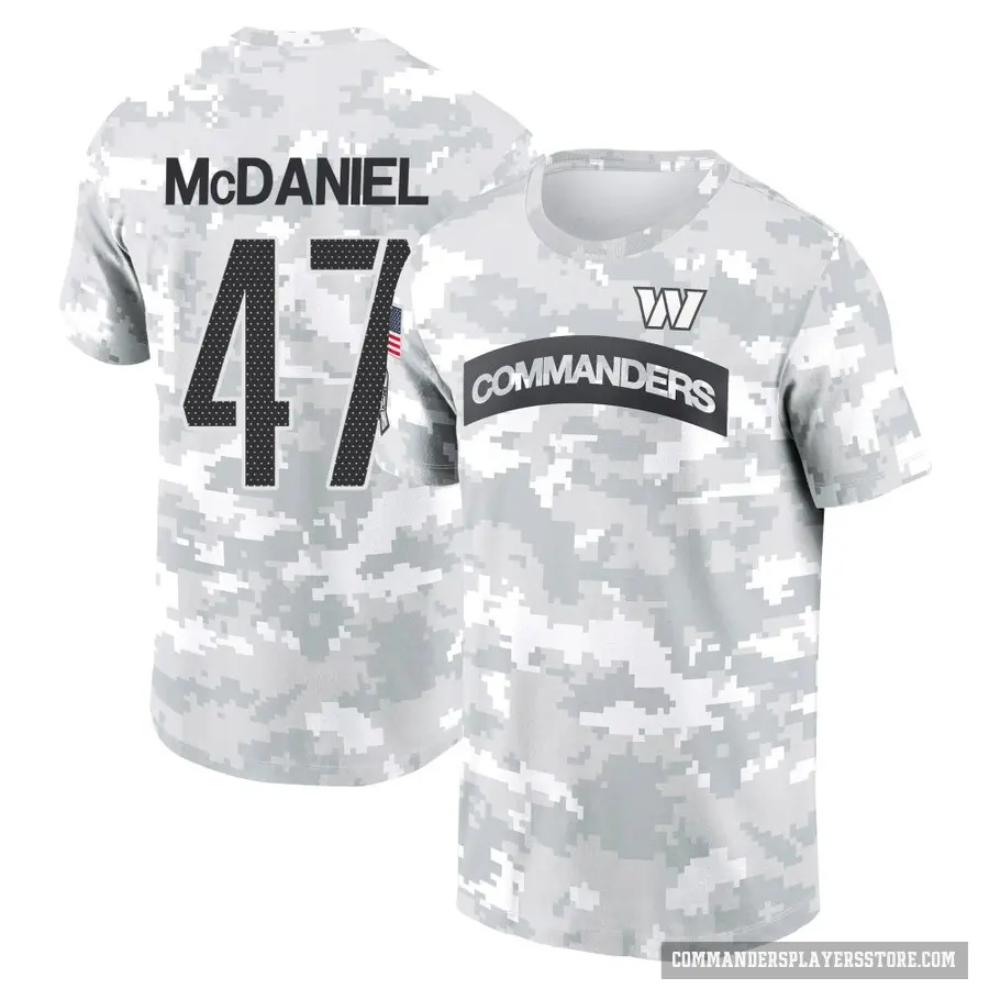 Youth ＃47 Robert McDaniel Washington Commanders Camo Arctic 2024 Salute to Service Performance T-Shirt