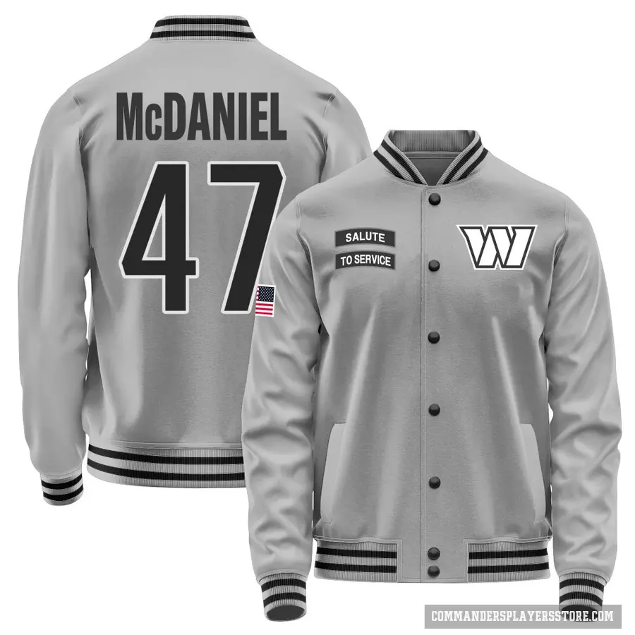 Youth ＃47 Robert McDaniel Washington Commanders Gray Salute to Service Performance Jacket