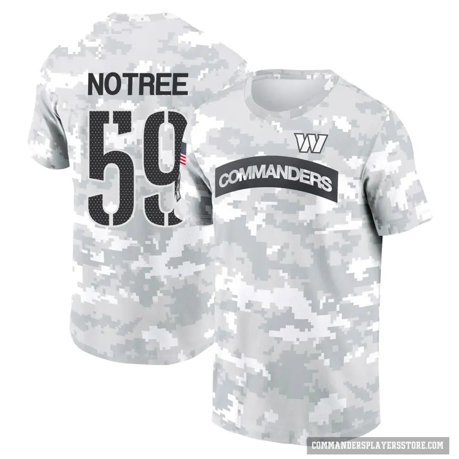 Youth ＃59 Bryce Notree Washington Commanders Camo Arctic 2024 Salute to Service Performance T-Shirt