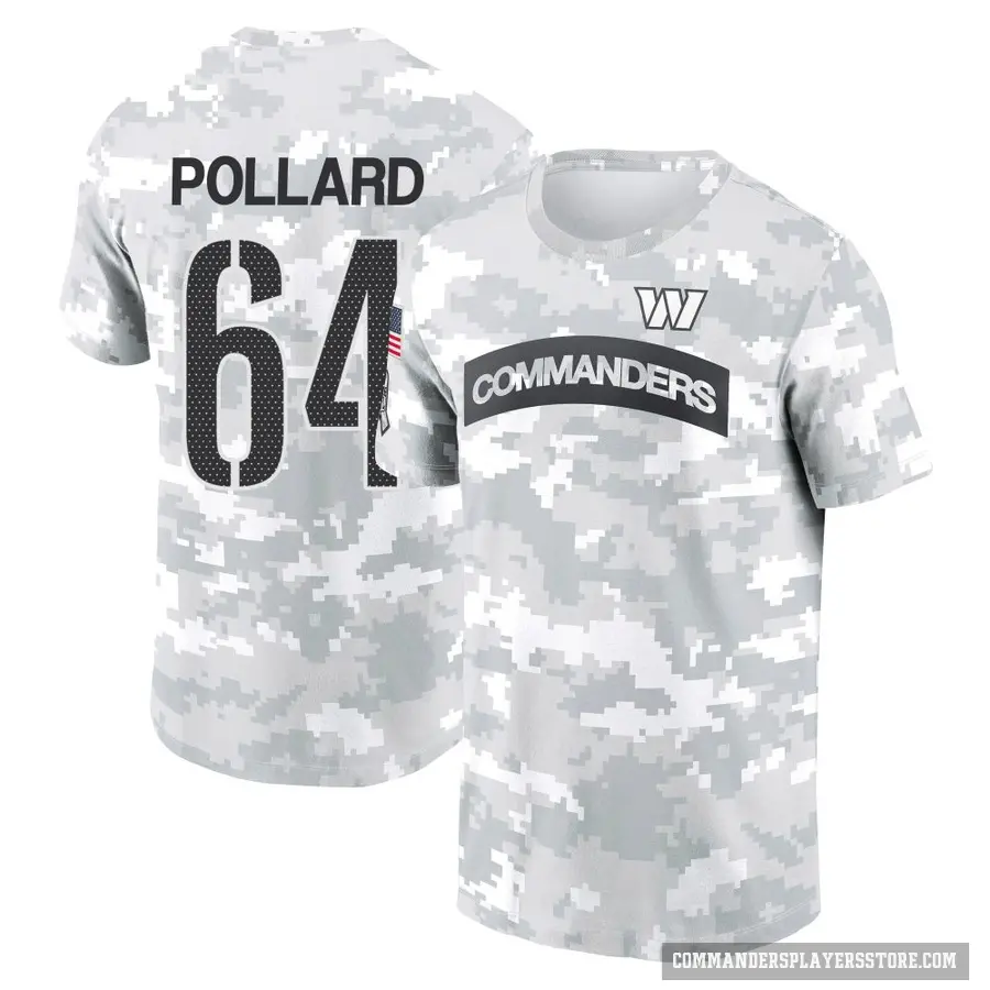 Youth ＃64 Norell Pollard Washington Commanders Camo Arctic 2024 Salute to Service Performance T-Shirt