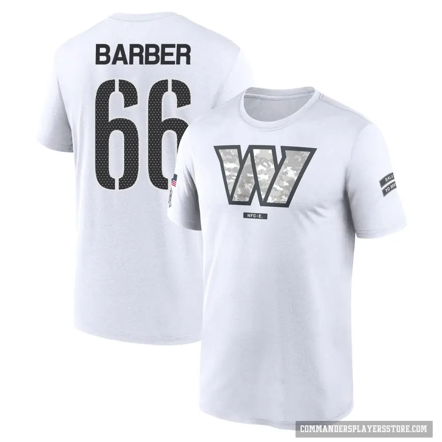 Youth ＃66 Ricky Barber Washington Commanders White 2024 Salute to Service Performance T-Shirt
