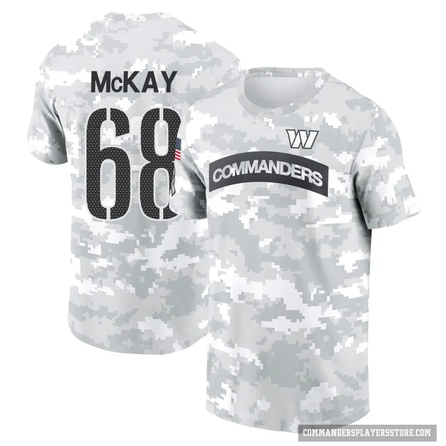 Youth ＃68 Timothy McKay Washington Commanders Camo Arctic 2024 Salute to Service Performance T-Shirt