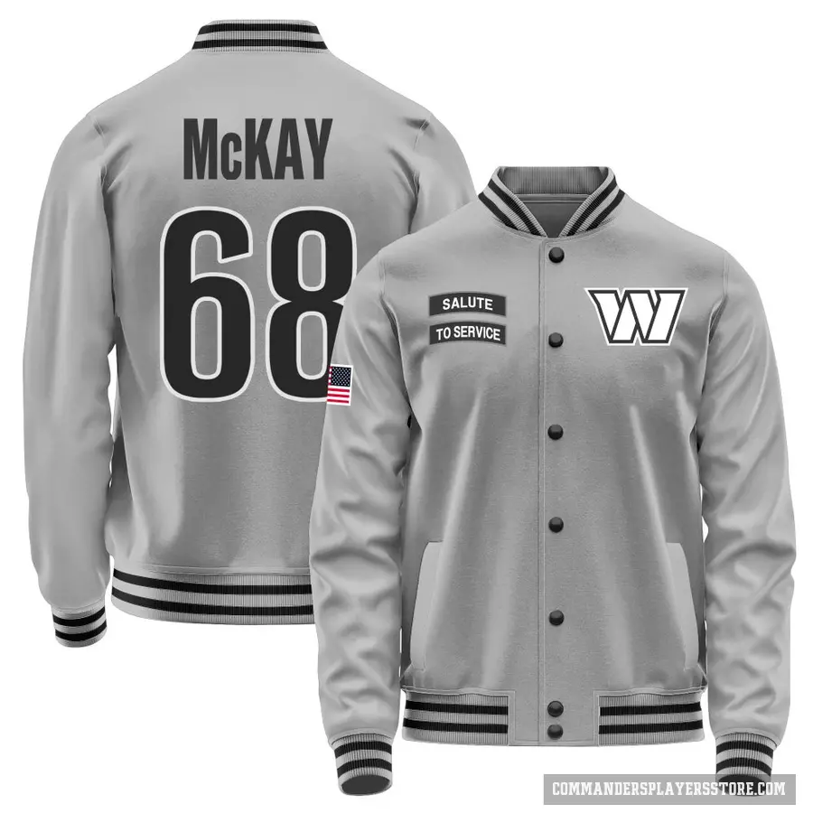 Youth ＃68 Timothy McKay Washington Commanders Gray Salute to Service Performance Jacket