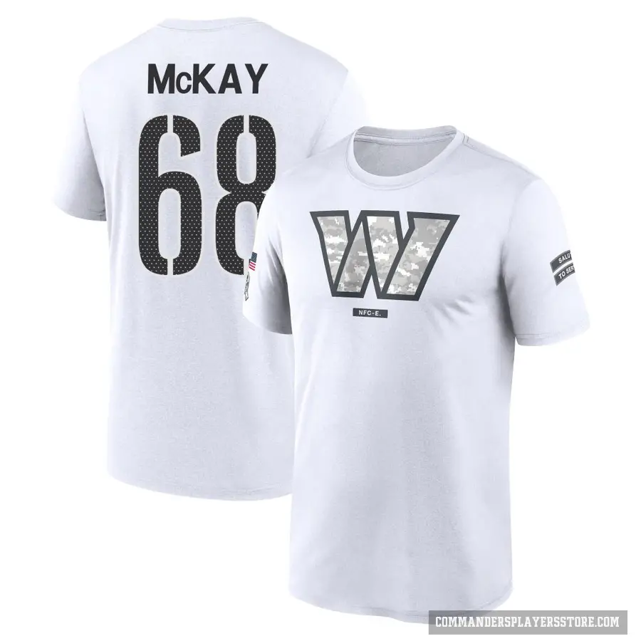 Youth ＃68 Timothy McKay Washington Commanders White 2024 Salute to Service Performance T-Shirt