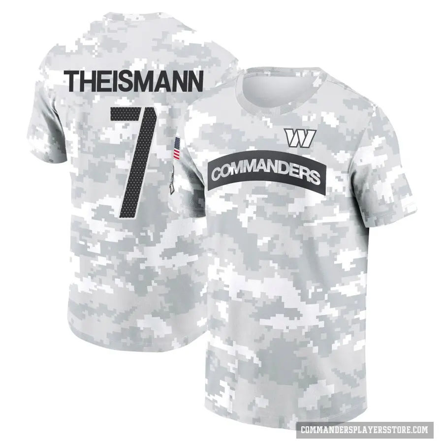 Youth ＃7 Joe Theismann Washington Commanders Camo Arctic 2024 Salute to Service Performance T-Shirt