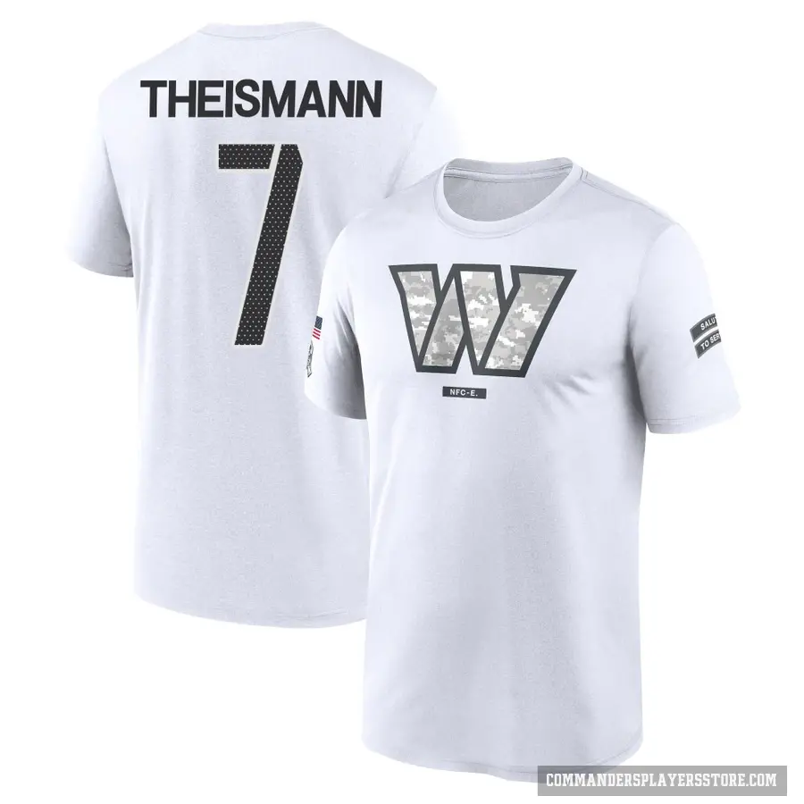 Youth ＃7 Joe Theismann Washington Commanders White 2024 Salute to Service Performance T-Shirt