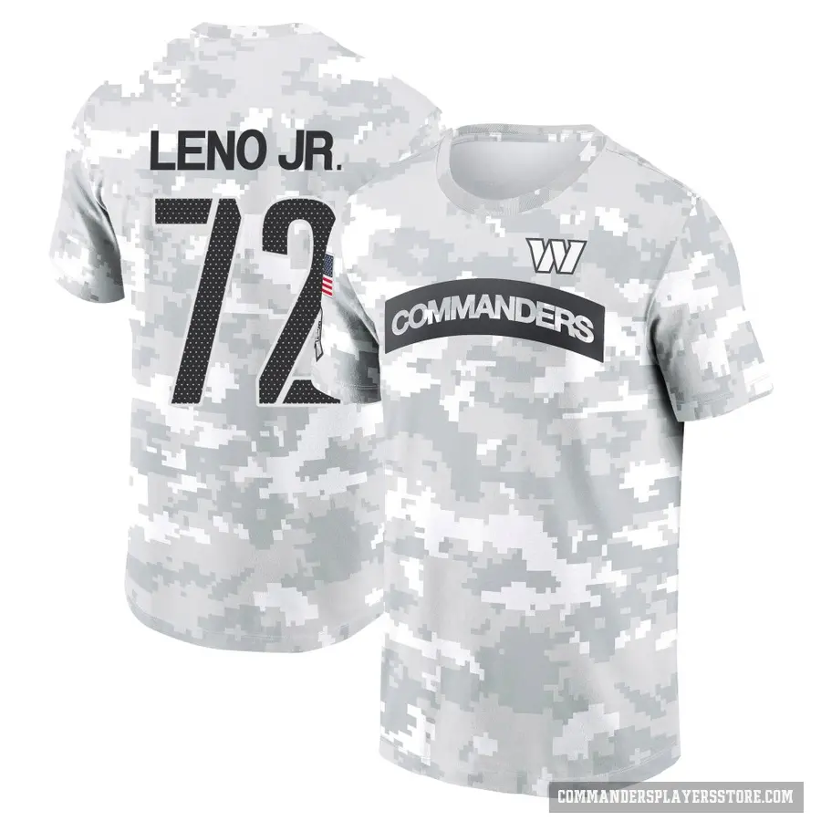 Youth ＃72 Charles Leno Jr. Washington Commanders Camo Arctic 2024 Salute to Service Performance T-Shirt