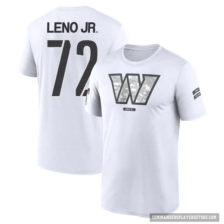 Youth ＃72 Charles Leno Jr. Washington Commanders White 2024 Salute to Service Performance T-Shirt
