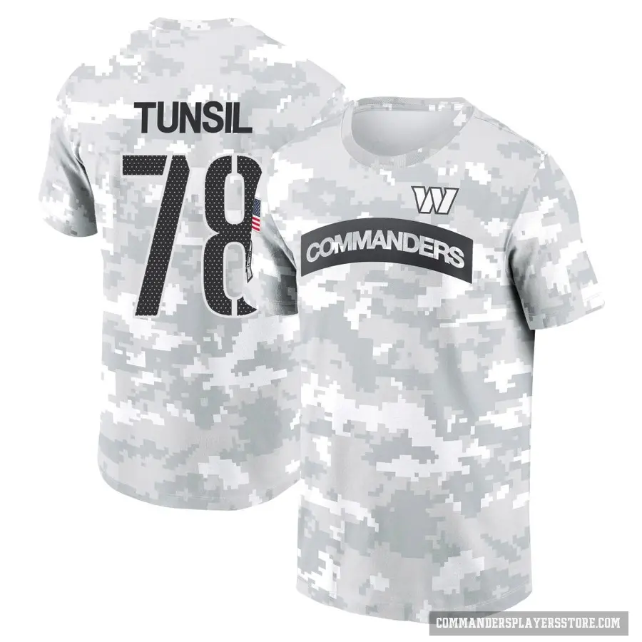 Youth ＃78 Laremy Tunsil Washington Commanders Camo Arctic 2024 Salute to Service Performance T-Shirt