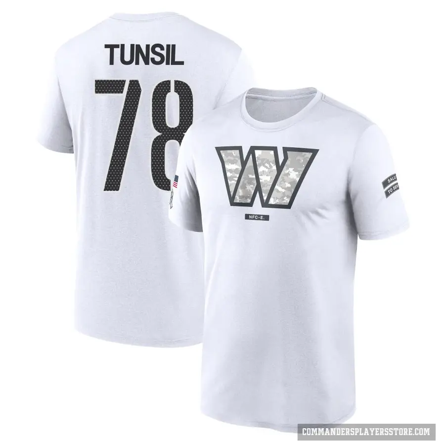 Youth ＃78 Laremy Tunsil Washington Commanders White 2024 Salute to Service Performance T-Shirt