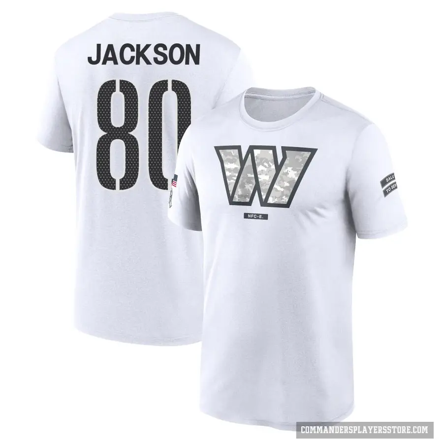 Youth ＃80 Tyree Jackson Washington Commanders White 2024 Salute to Service Performance T-Shirt