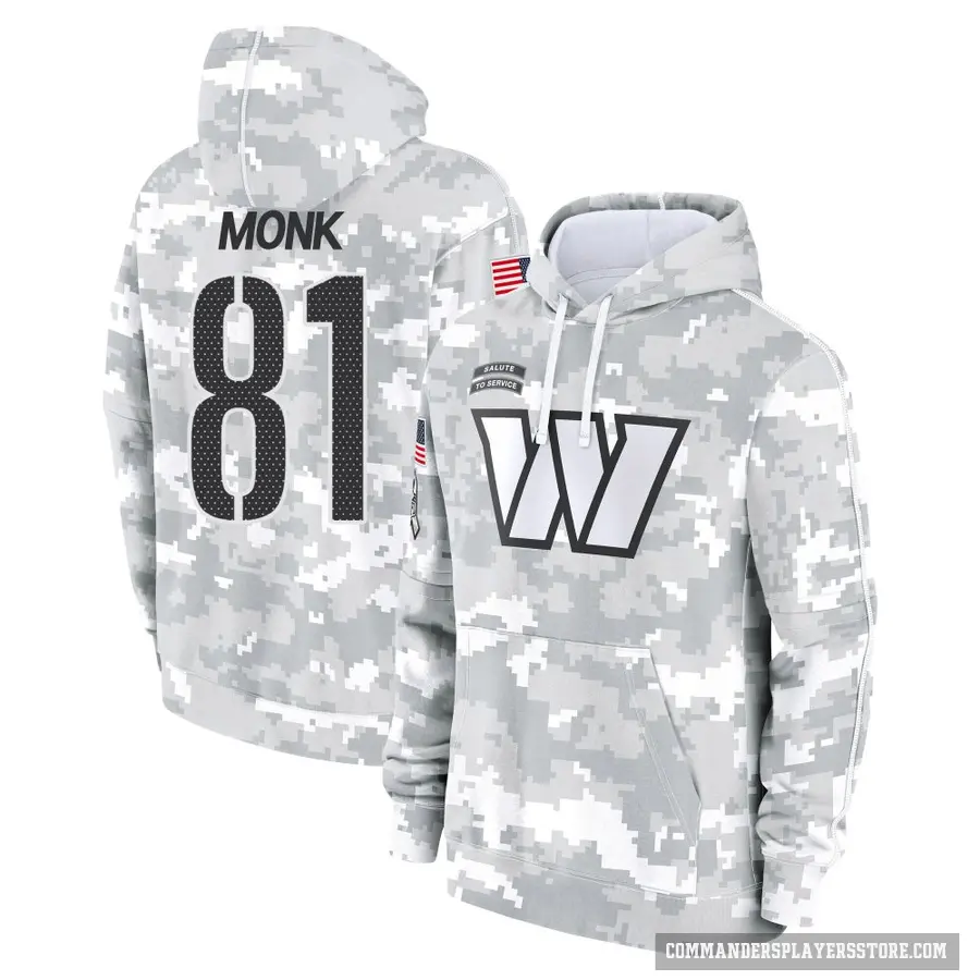 Youth ＃81 Art Monk Washington Commanders Arctic Camo 2024 Salute to Service Club Fleece Pullover Hoodie