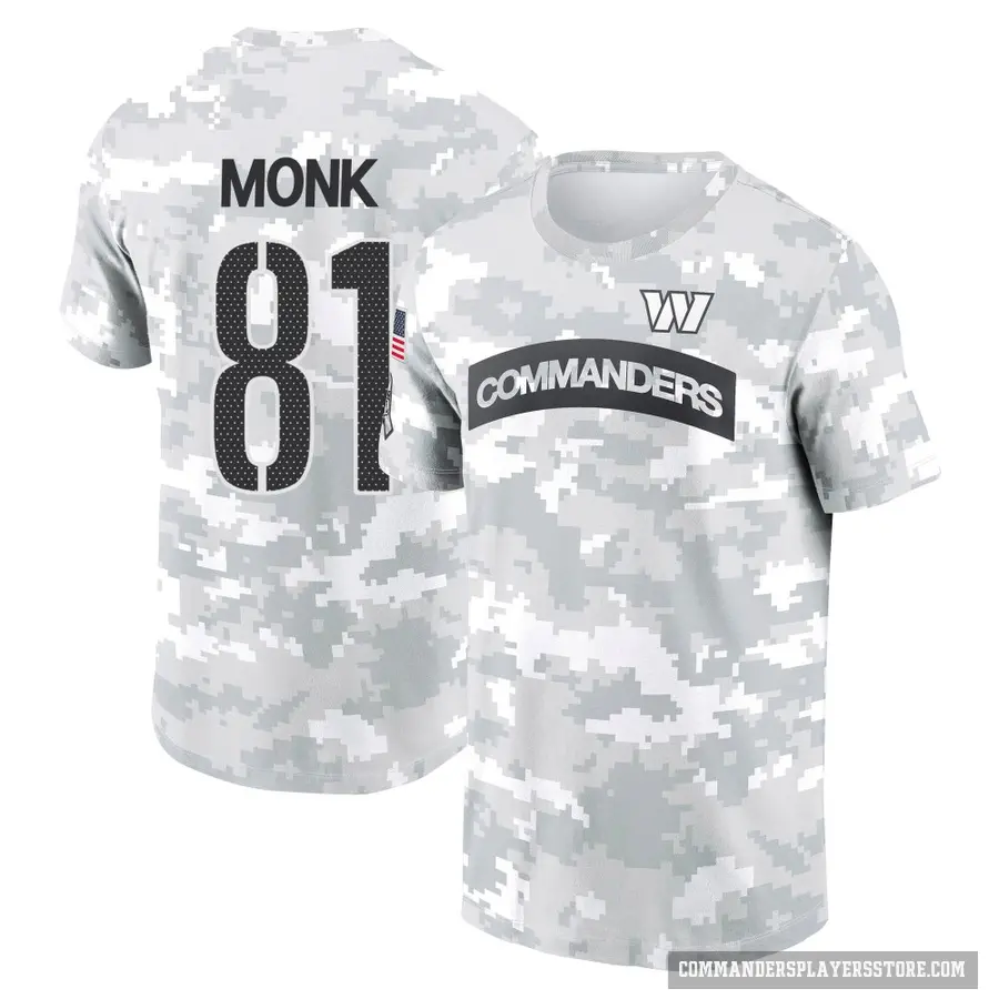 Youth ＃81 Art Monk Washington Commanders Camo Arctic 2024 Salute to Service Performance T-Shirt