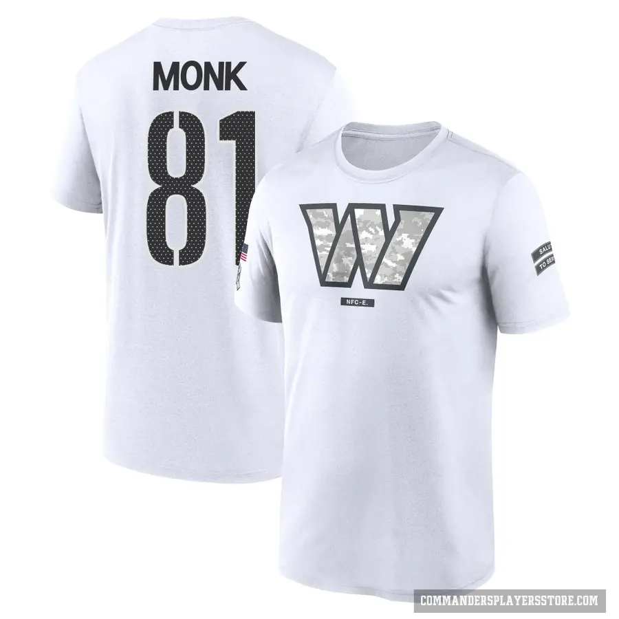 Youth ＃81 Art Monk Washington Commanders White 2024 Salute to Service Performance T-Shirt