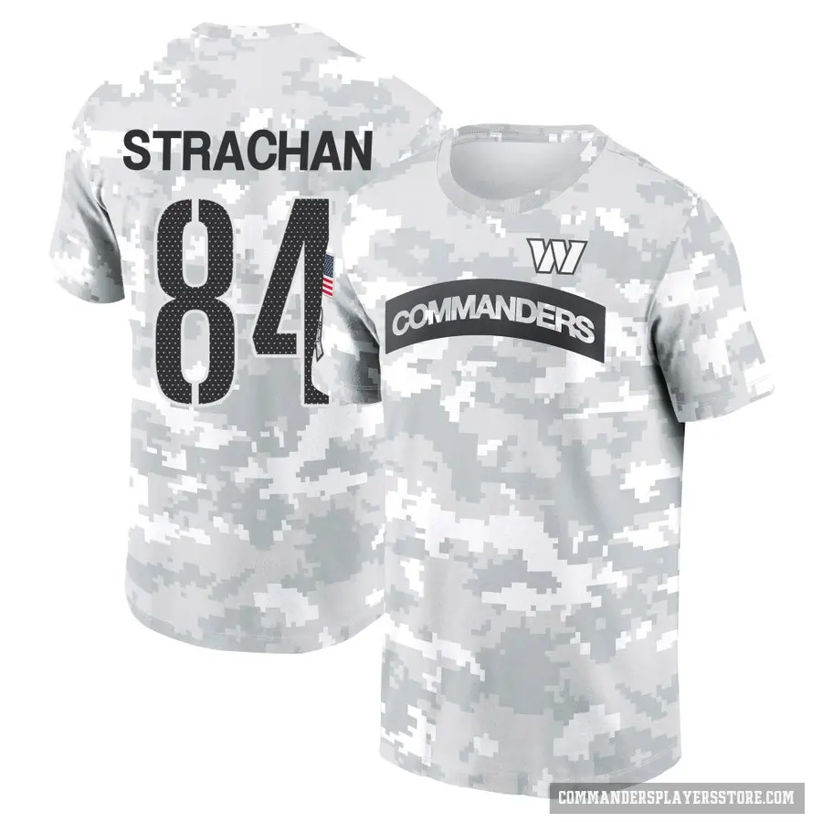 Youth ＃84 Mike Strachan Washington Commanders Camo Arctic 2024 Salute to Service Performance T-Shirt