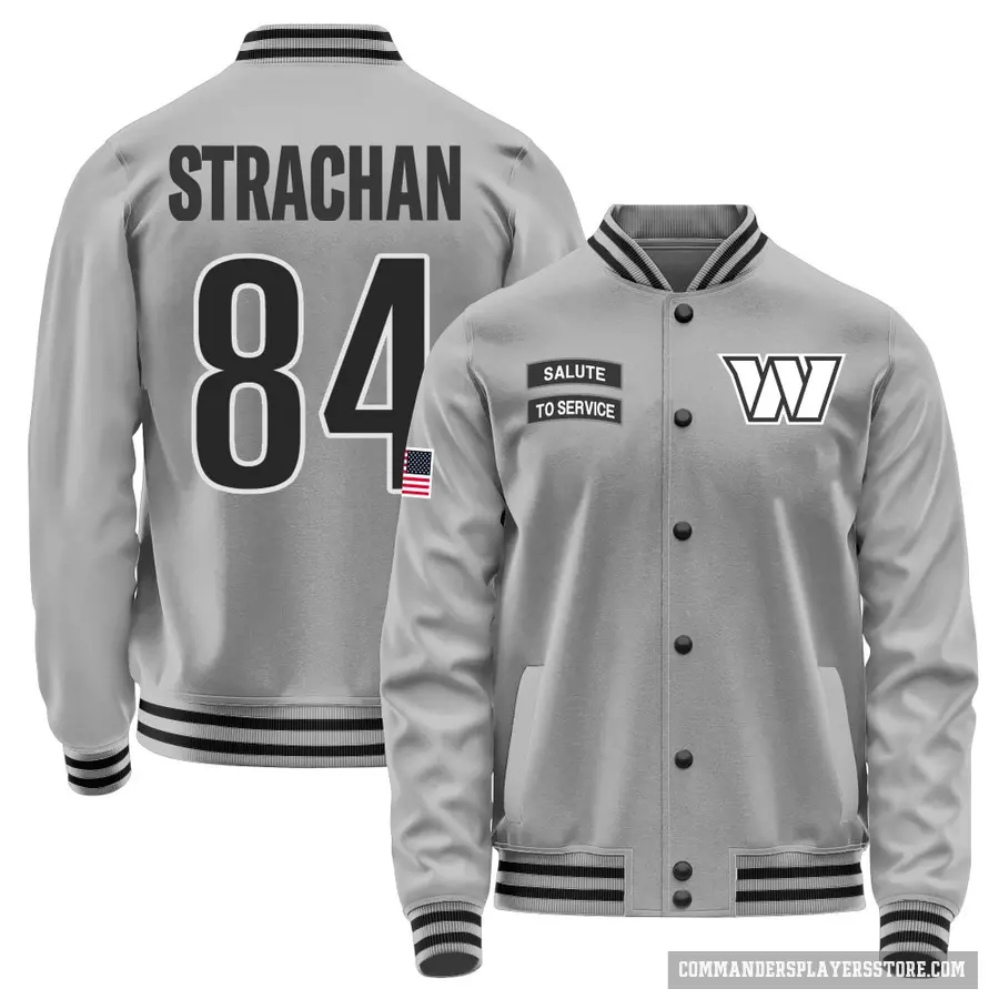 Youth ＃84 Mike Strachan Washington Commanders Gray Salute to Service Performance Jacket