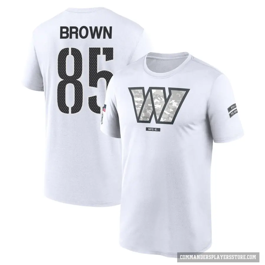 Youth ＃85 Noah Brown Washington Commanders White 2024 Salute to Service Performance T-Shirt