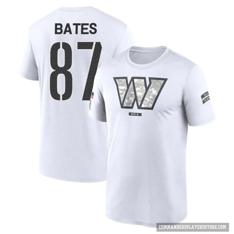 Youth ＃87 John Bates Washington Commanders White 2024 Salute to Service Performance T-Shirt