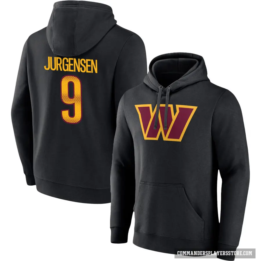 Youth ＃9 Sonny Jurgensen Washington Commanders Black Name & Number Pullover Hoodie