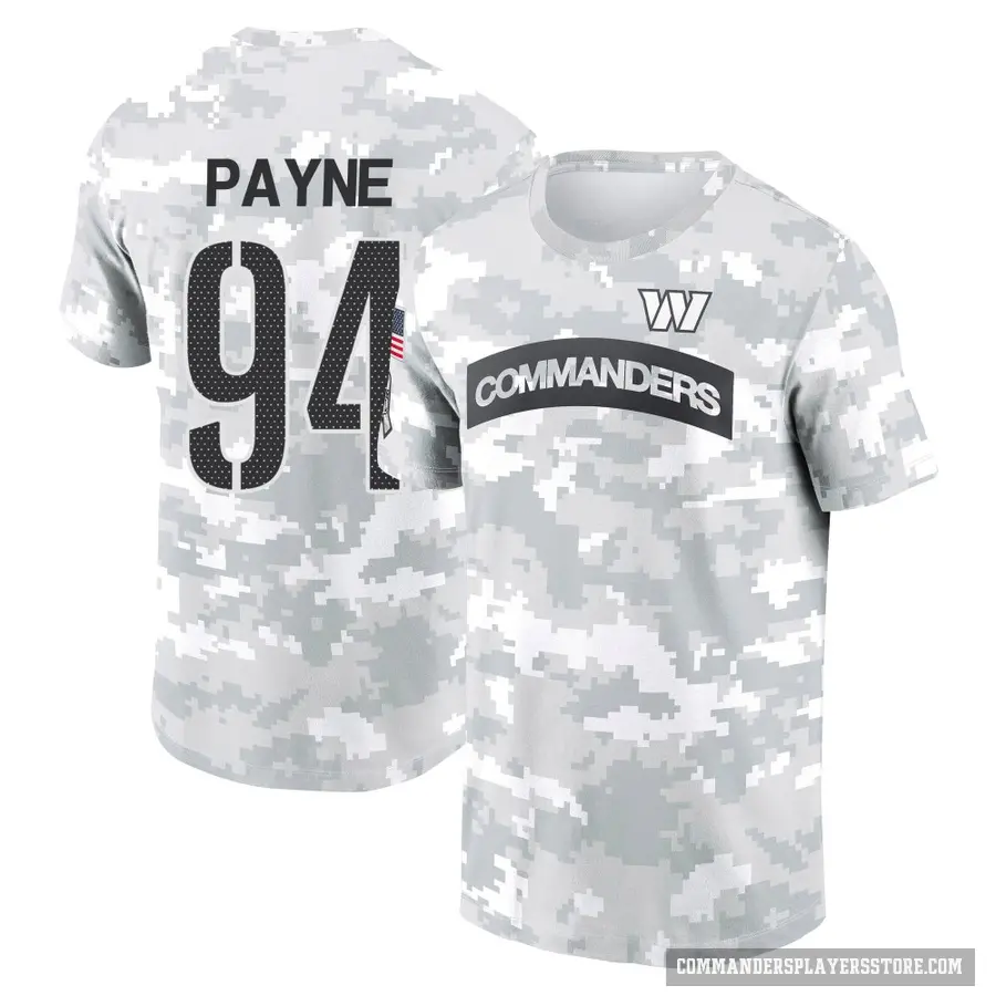 Youth ＃94 Daron Payne Washington Commanders Camo Arctic 2024 Salute to Service Performance T-Shirt