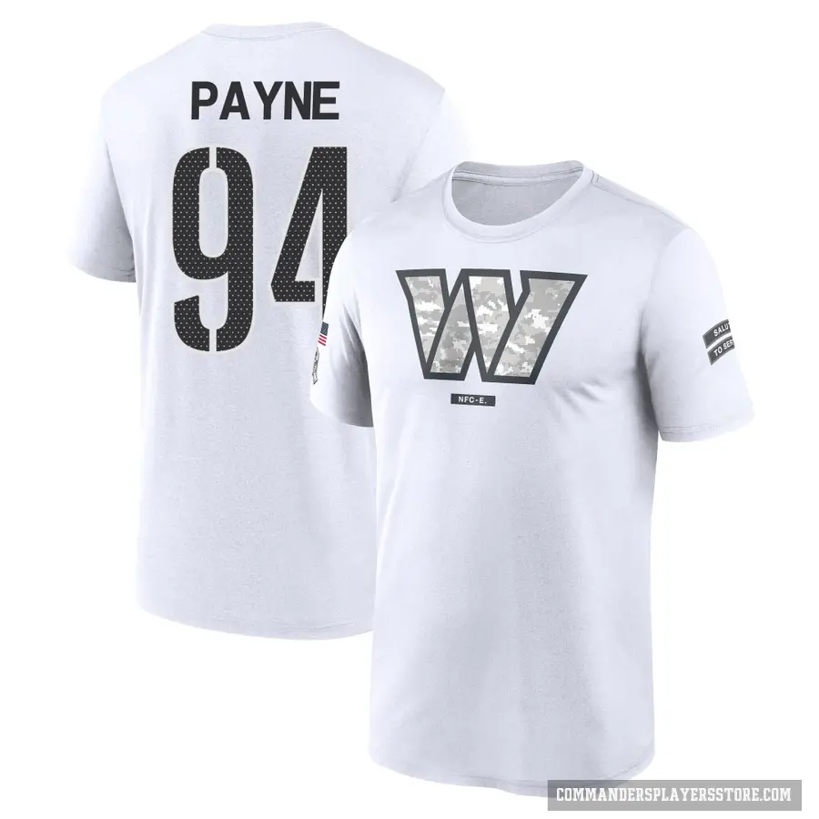 Youth ＃94 Daron Payne Washington Commanders White 2024 Salute to Service Performance T-Shirt